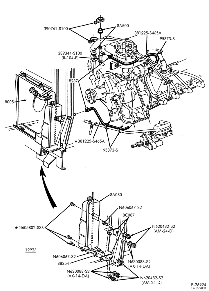 RADIATOR, GRILL AND COOLING-Cooling system & related parts - 8 cyl. 7.5L M.F.I. - Page B-F53(Stripped Chassis)