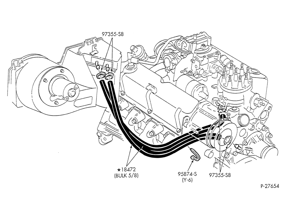 HEATER HOSES & TUBES-8 cyl. - 5.0L - w/o A/C - w/o aux. heat-F & U