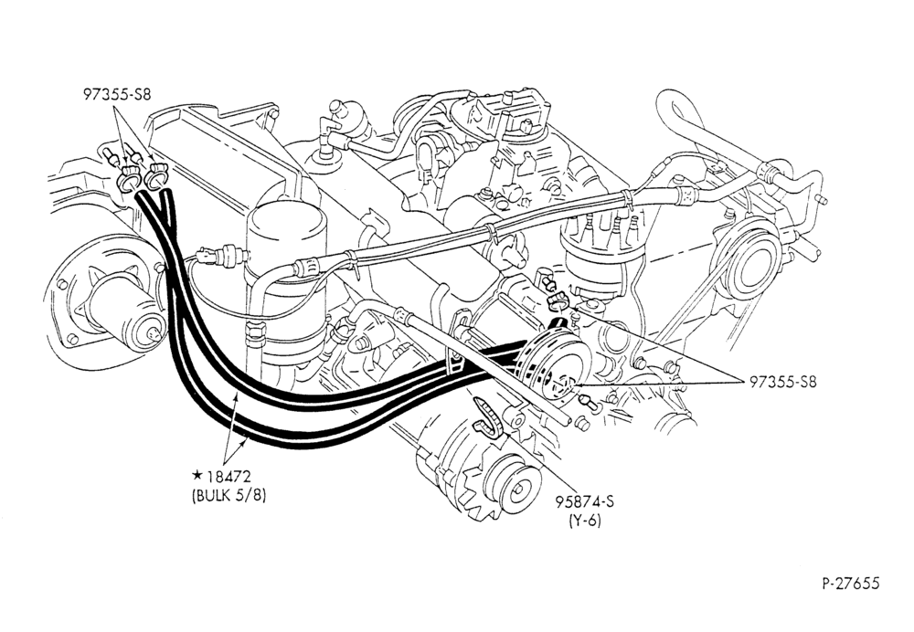 HEATER HOSES & TUBES-8 cyl. - 5.0L - w/A/C - w/o aux. heat-F & U