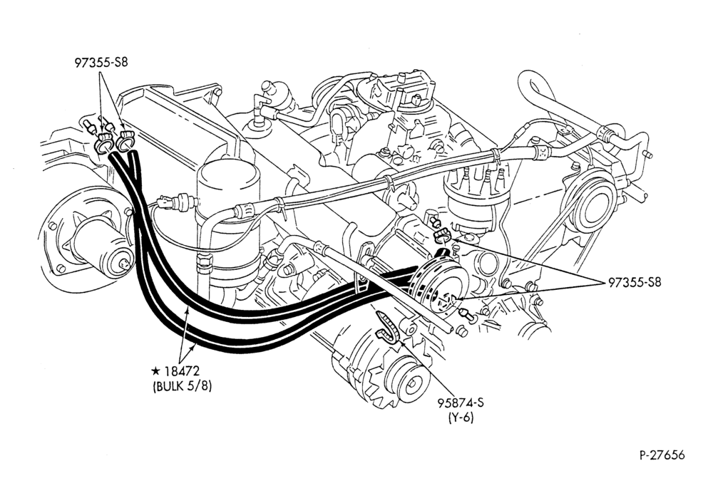 HEATER HOSES & TUBES-8 cyl. - 4.2L - w/A/C - w/o aux. heat-F & U