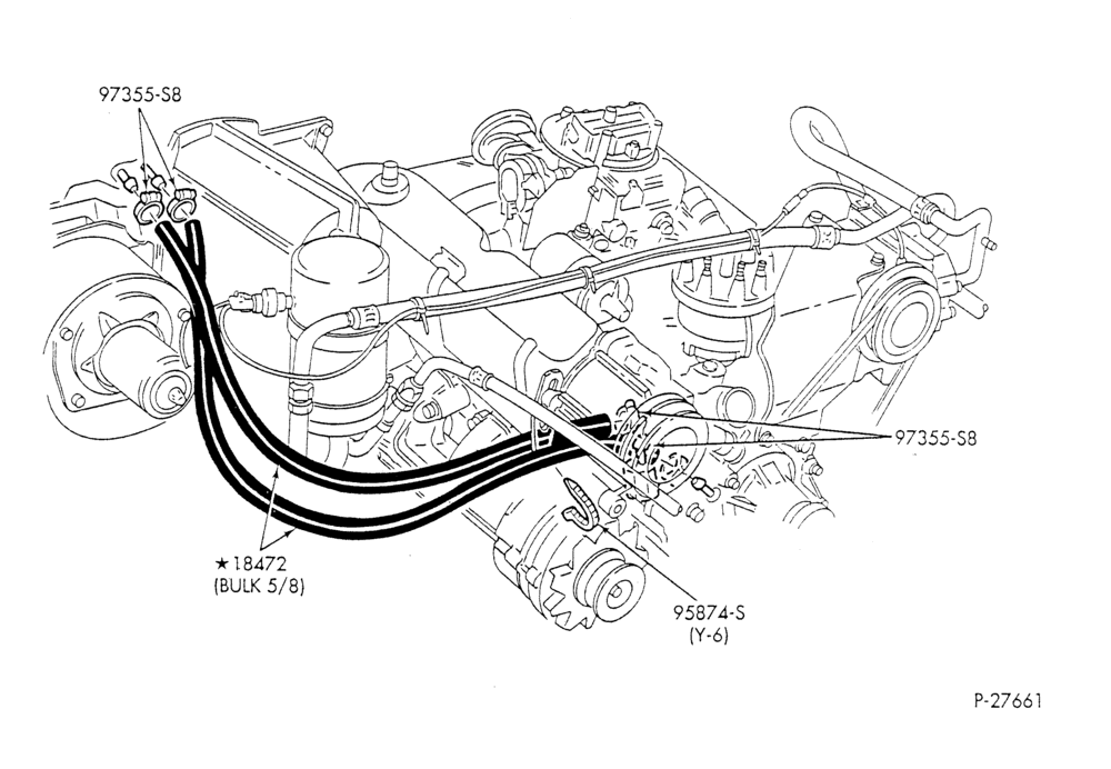 HEATER HOSES & TUBES-8 cyl. - 5.8L & 6.6L - w/A/C - w/o aux. heat-F & U