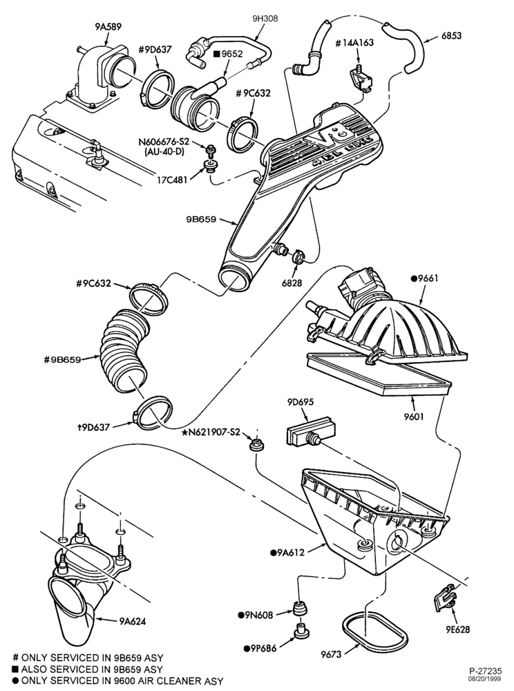 96 - 8 CYL. 4.6L-Air cleaner