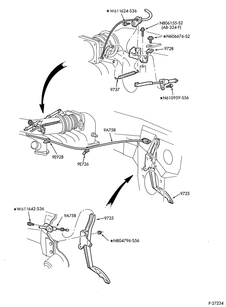 97 - 8 CYL. 4.6L-Accelerator linkage - AODE