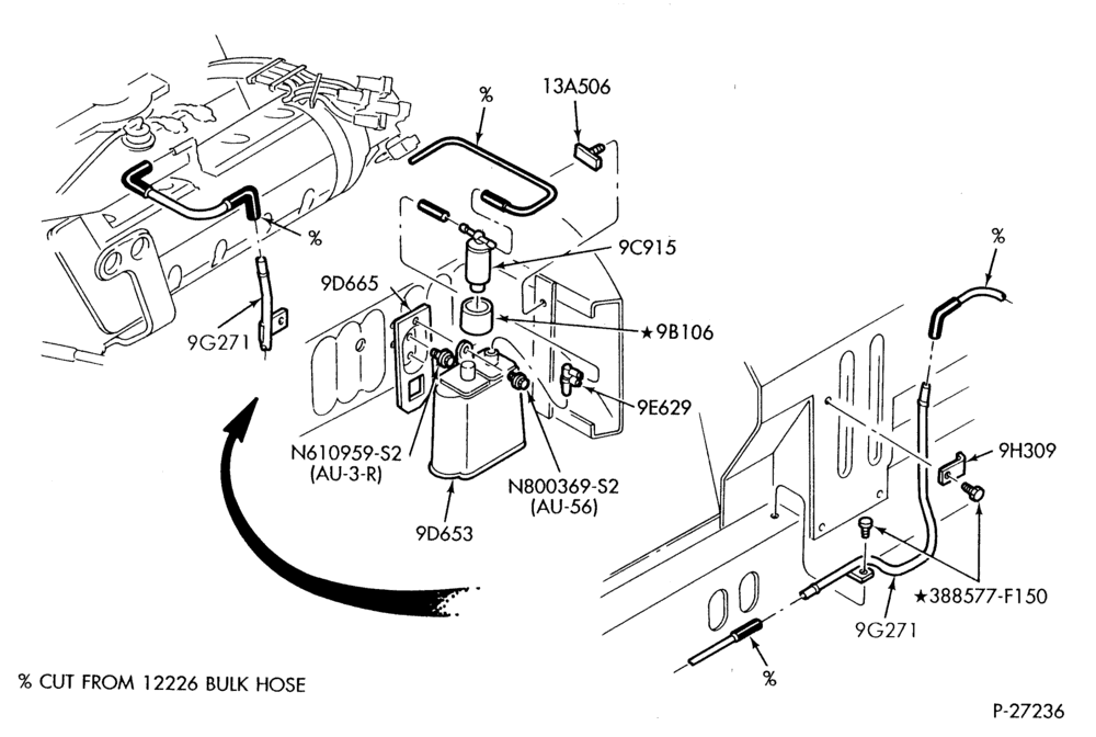 96.1 - 8 CYL. 4.6L-Fuel vapor canister and related parts