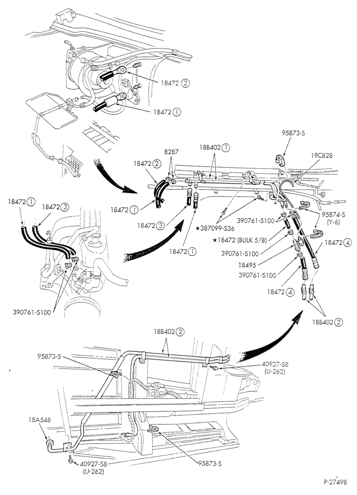 HEATER HOSES & TUBES-6 cyl. - 4.9L - w/A/C - w/aux. heat-E