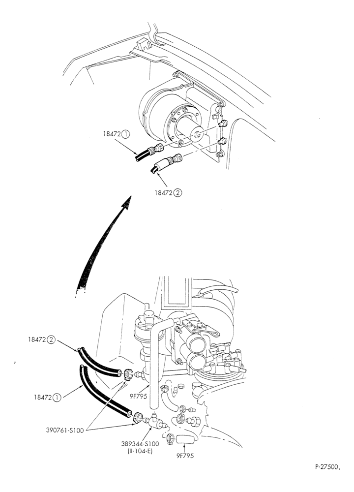 HEATER HOSES & TUBES-8 cyl. - 5.0L - w/o aux. heat-E