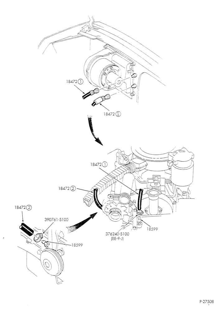 HEATER HOSES & TUBES-8 cyl. - 7.3L - w/o aux. heat-E
