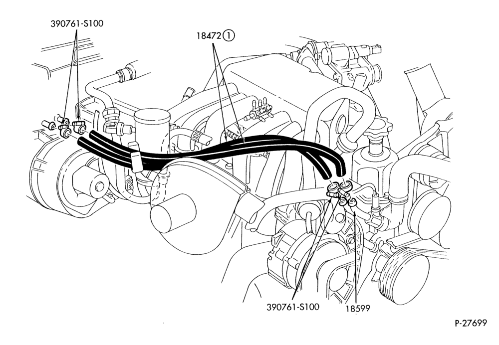 HEATER HOSES & TUBES-6 cyl. - 4.9L-F & U