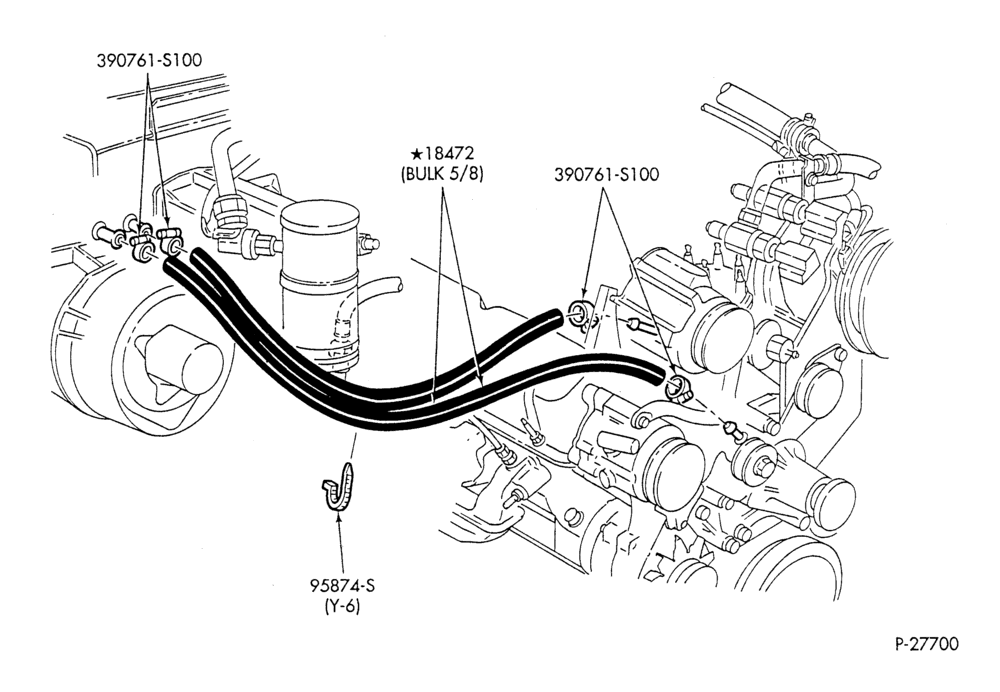 HEATER HOSES & TUBES-8 cyl. - 5.8L - over 8500 G.V.W.-F & U