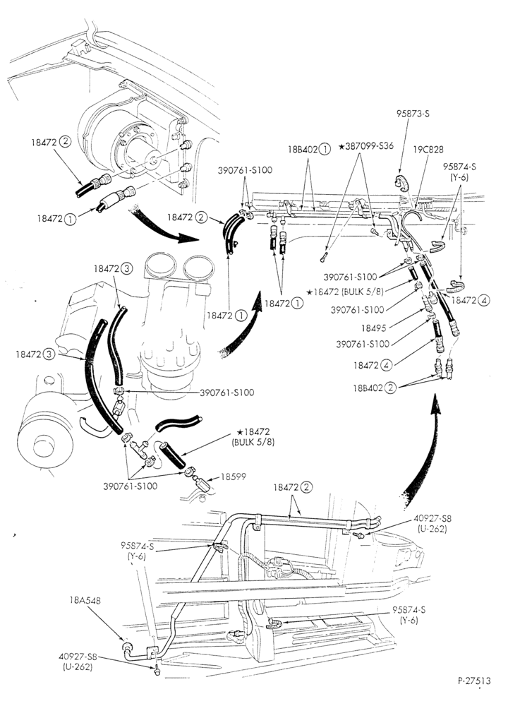 HEATER HOSES & TUBES-8 cyl. - 7.5L - w/o A/C - w/aux. heat-E