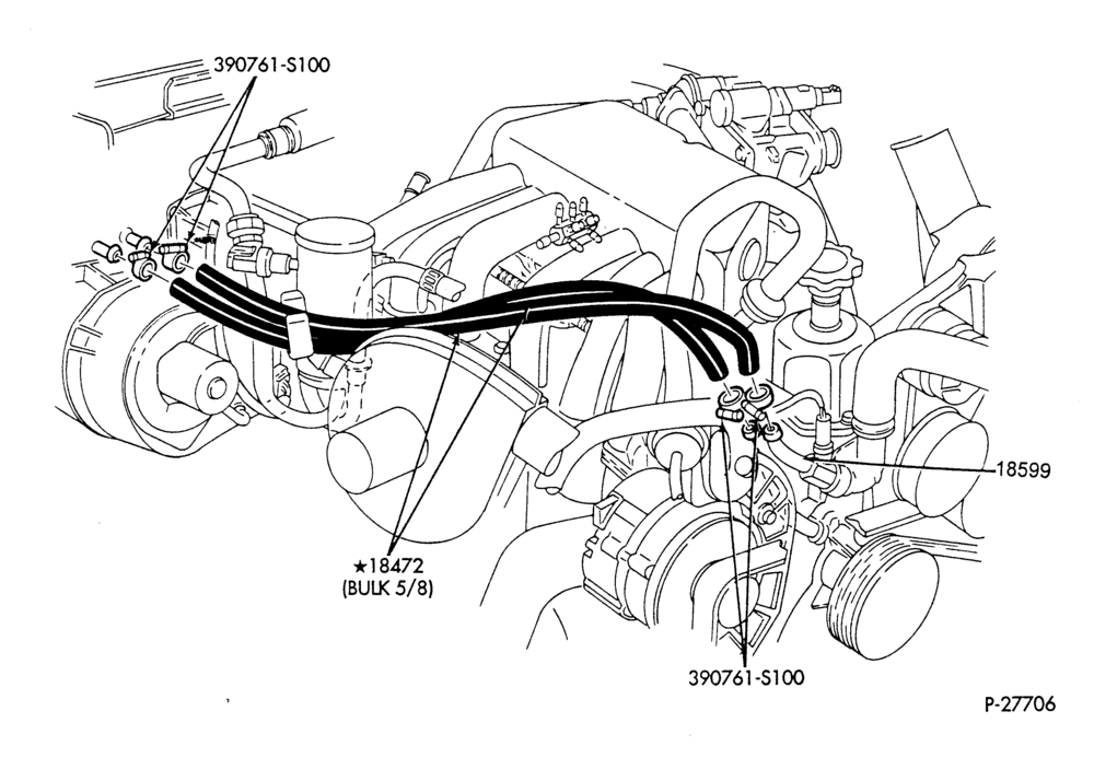 HEATER HOSES & TUBES-6 cyl. - 4.9L-F & U