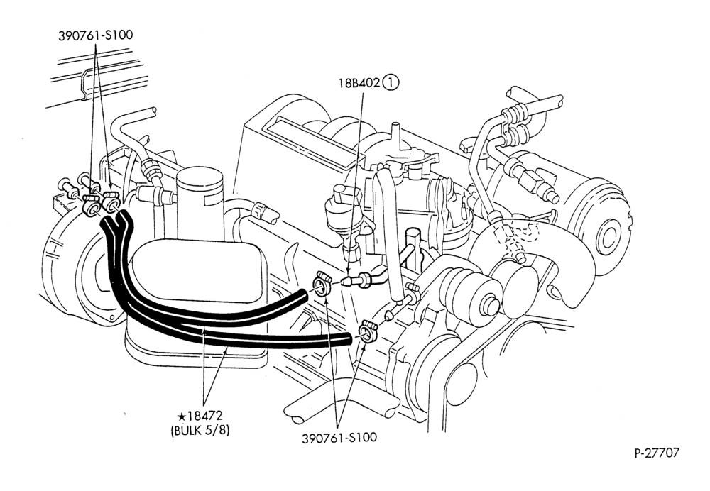 HEATER HOSES & TUBES-8 cyl. - 5.8L-F & U