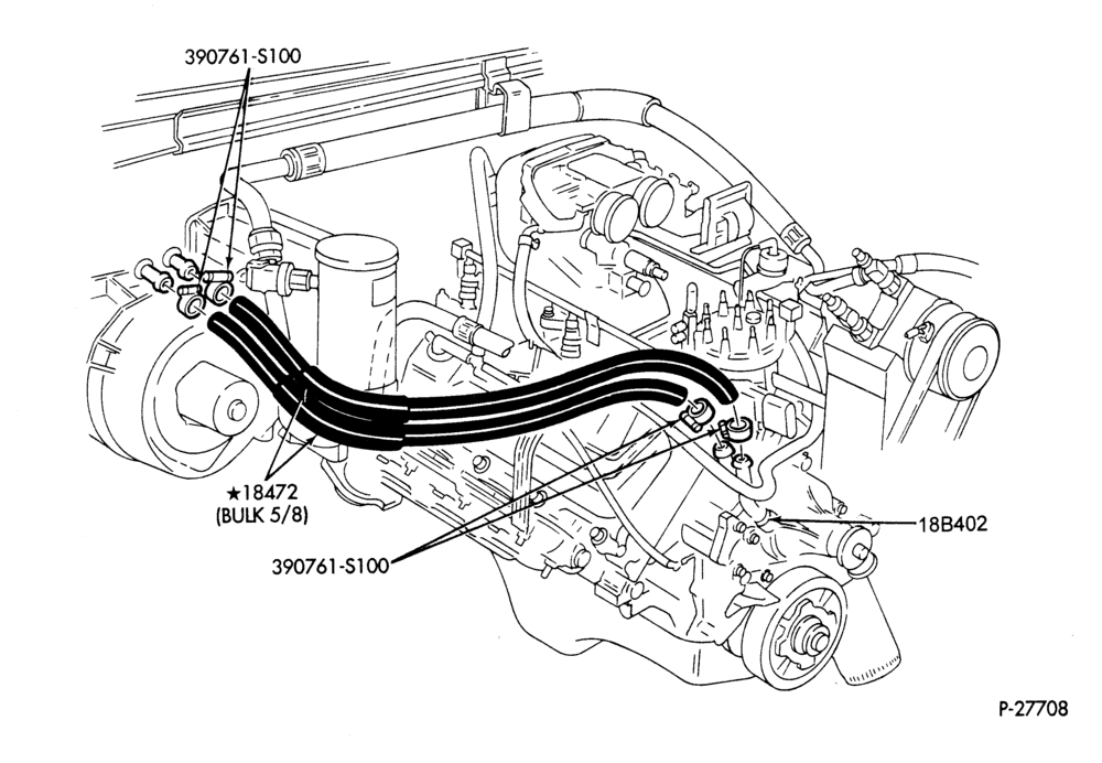 HEATER HOSES & TUBES-8 cyl. - 7.5L-F & U