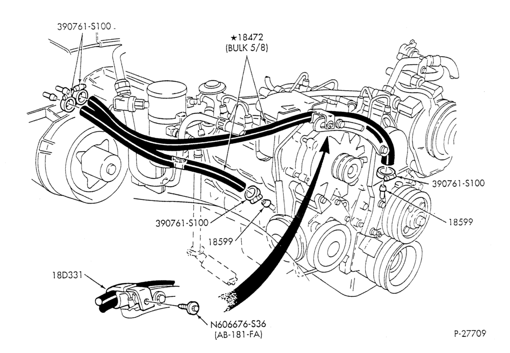 HEATER HOSES & TUBES-8 cyl. - 7.3L-F & U