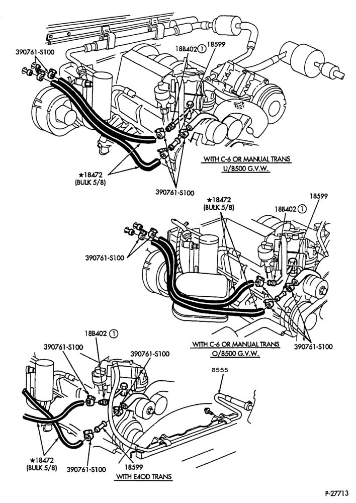 184 - HEATERS-Heater hoses - 8 cyl. 5.8L-U150