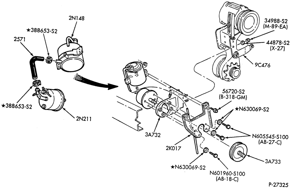 28.2 - BRAKE SYSTEMS-Hydraulic brake system - pump installation - 8 cyl. 6.1L and 7.0L gas-F-FT600/800
