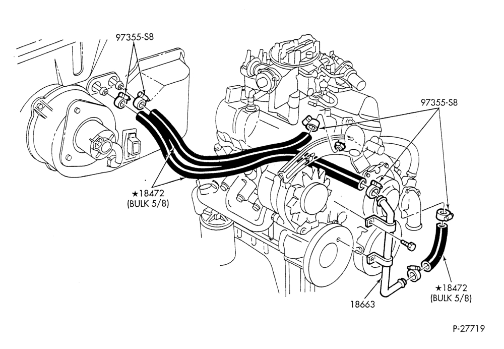 HEATER HOSES & TUBES-6 cyl. - 2.8L-R & B