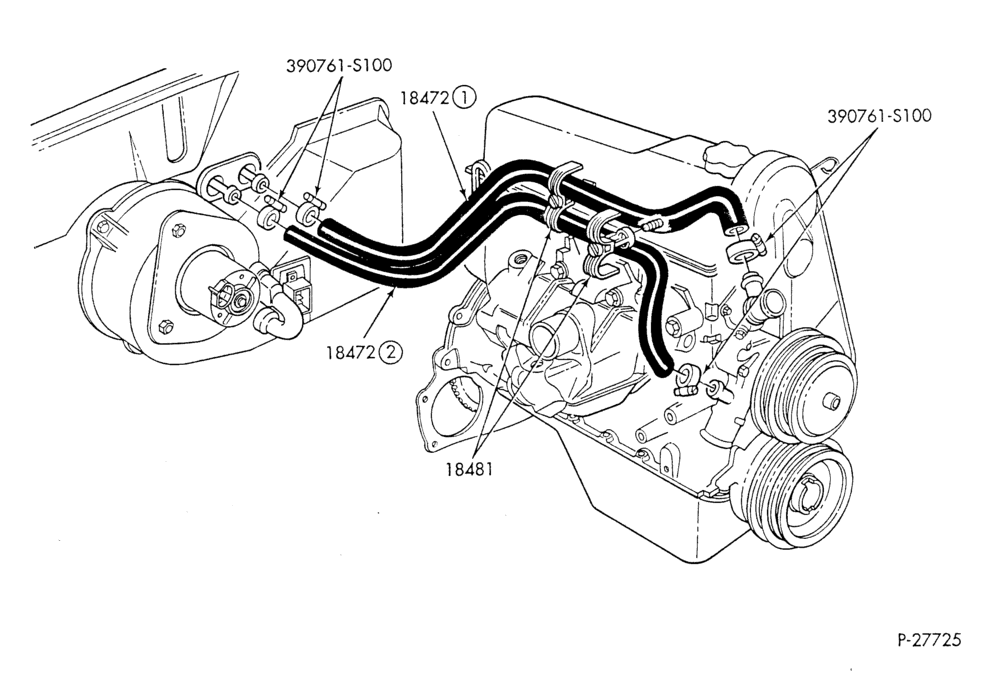 HEATER HOSES & TUBES-4 cyl. - 2.3L EFI-R & B