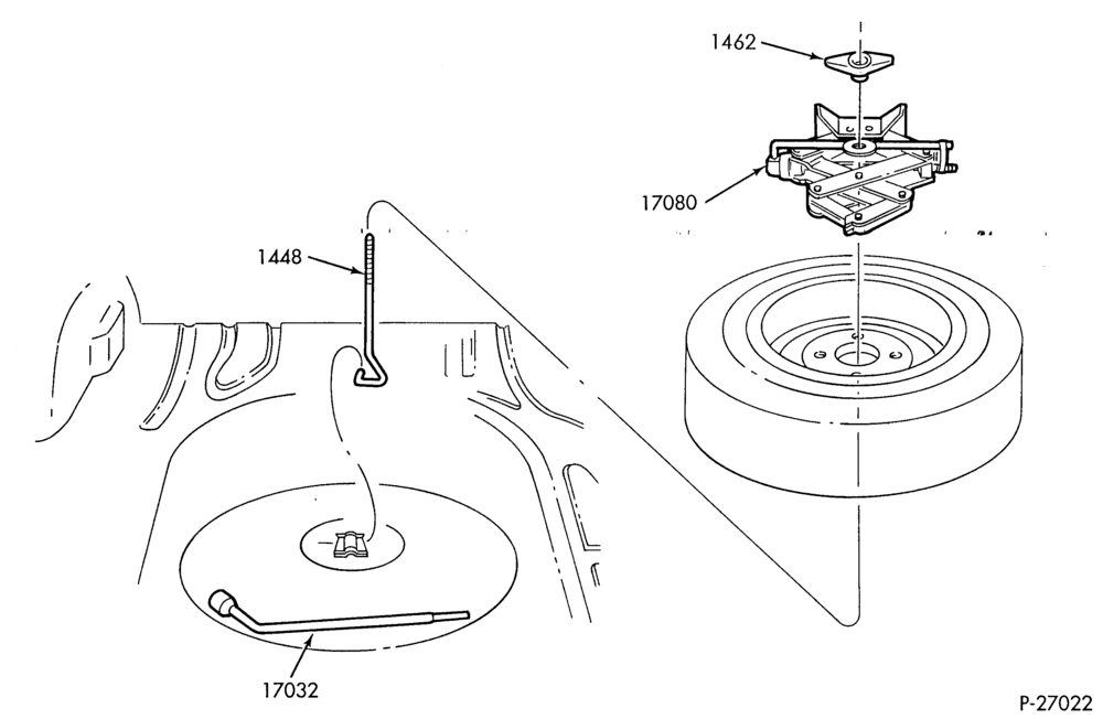 175.1 - SPEEDOMETER, BUMPERS, MIRRORS AND WIPERS-Jack and spare wheel parts