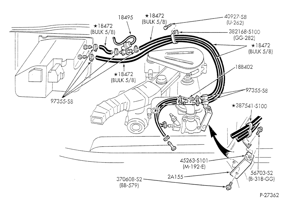 HEATER HOSES & TUBES-6 cyl. - 4.9L - w/o aux. heat - w/deluxe Hi-Lo heater-E