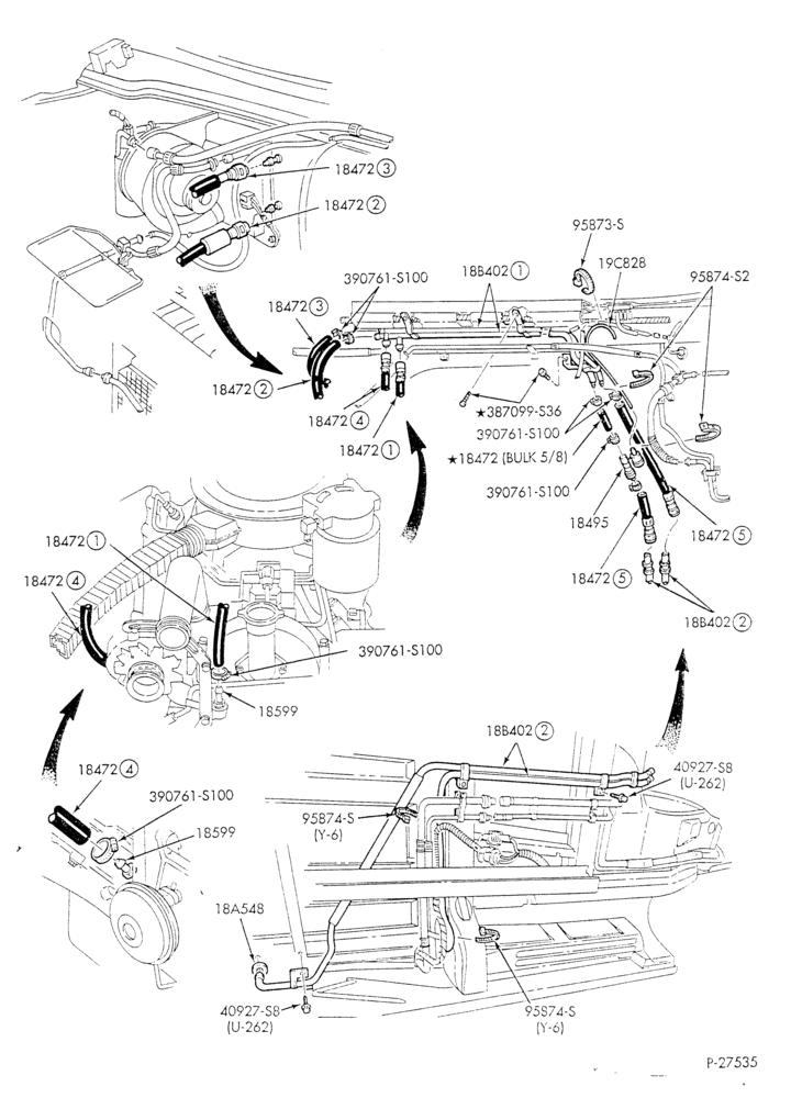 HEATER HOSES & TUBES-8 cyl. - 7.3L - w/aux. A/C - w/aux. heat - C-6 trans.-E