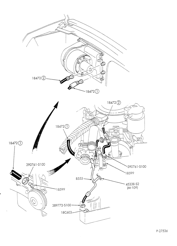 HEATER HOSES & TUBES-8 cyl. - 7.3L - w/o aux. heat - E4OD trans.-E