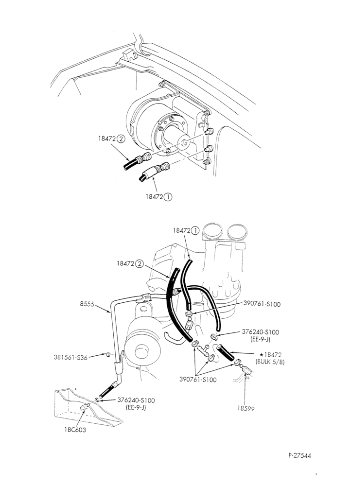 HEATER HOSES & TUBES-8 cyl. - 7.5L - w/o aux. heat - E4OD trans.-E