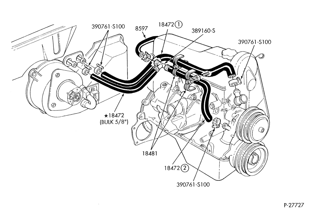 HEATER HOSES & TUBES-4 cyl. - 2.3L EFI-R & B