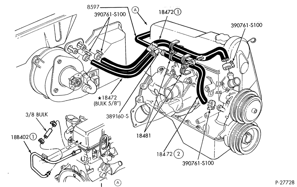 HEATER HOSES & TUBES-4 cyl. - 2.3L EFI-R & B