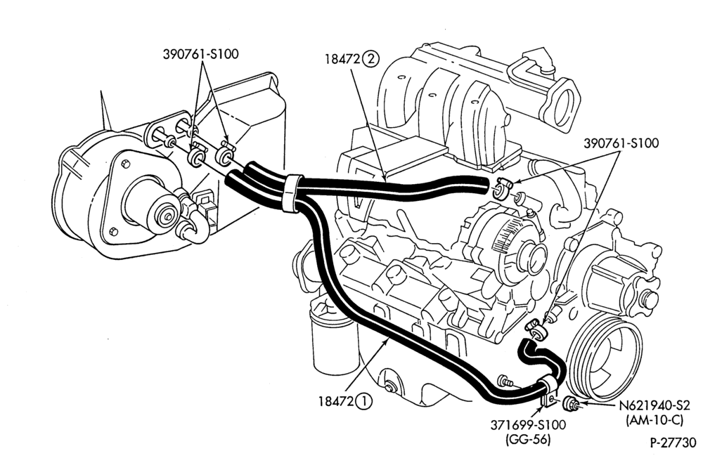 184 - HEATERS-Heater hoses - 6 cyl. 4.0L-B