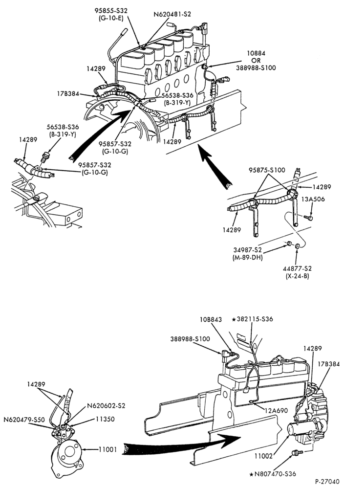 STARTER, IGNITION AND HEADLAMP SWITCHES-Engine wiring - 6 cyl. 5.9L Cummins ISB