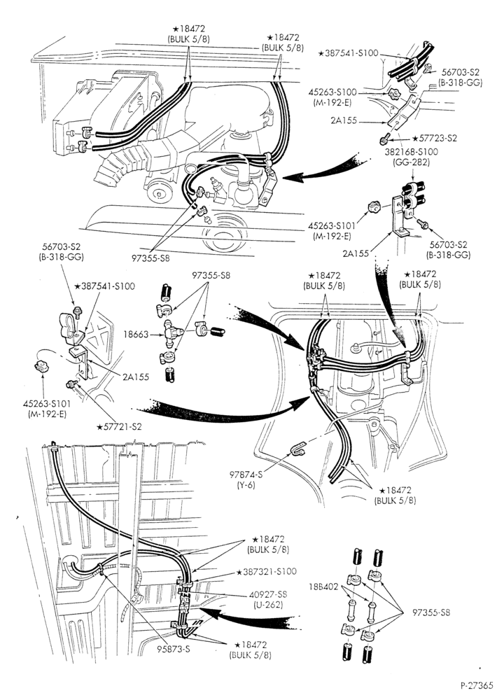 HEATER HOSES & TUBES-6 cyl. - 4.9L - w/o A/C - w/aux. heat - S.W.B.-E
