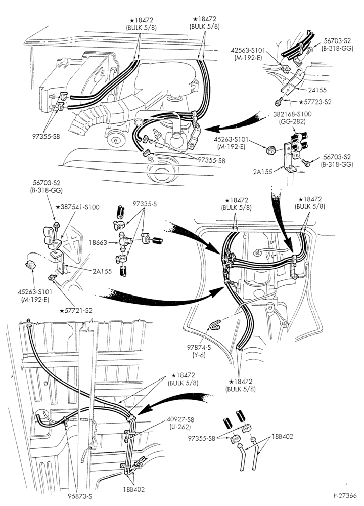 HEATER HOSES & TUBES-6 cyl. - 4.9L - w/o A/C - w/aux. heat - L.W.B.-E