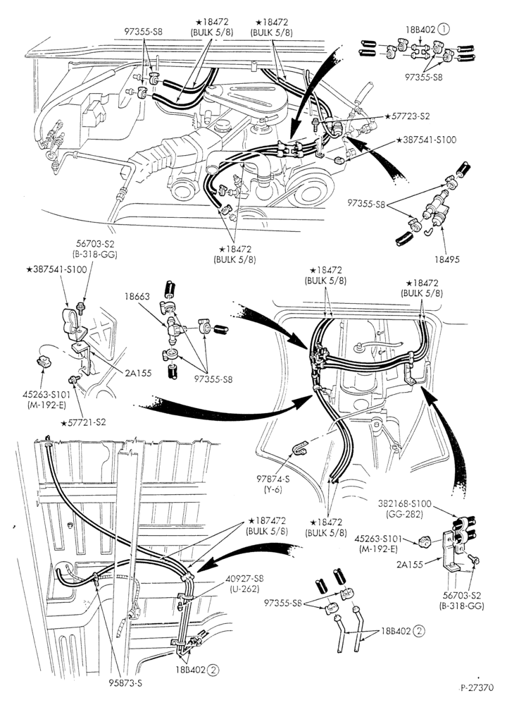 HEATER HOSES & TUBES-6 cyl. - 4.9L - w/A/C - w/aux. heat - L.W.B.-E