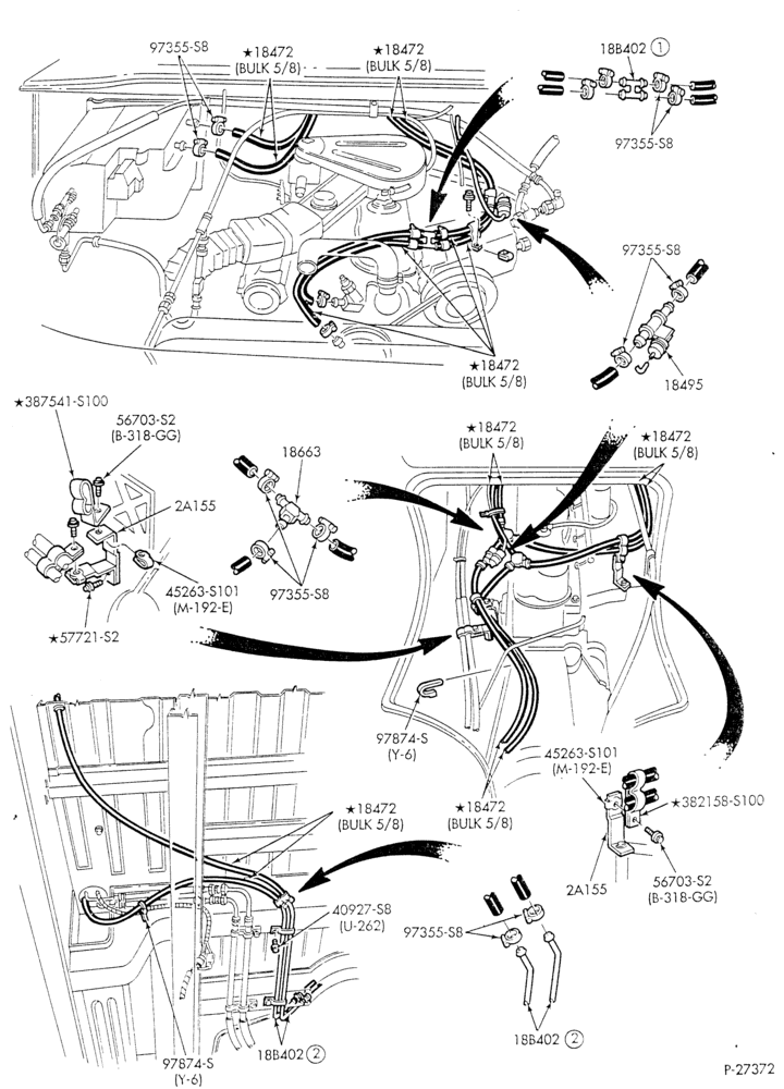 HEATER HOSES & TUBES-6 cyl. - 4.9L - w/aux. A/C - w/aux. heat - L.W.B.-E