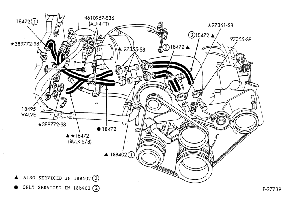 HEATER HOSES & TUBES-6 cyl. - 3.0L - w/A/C - w/o aux. heat-A