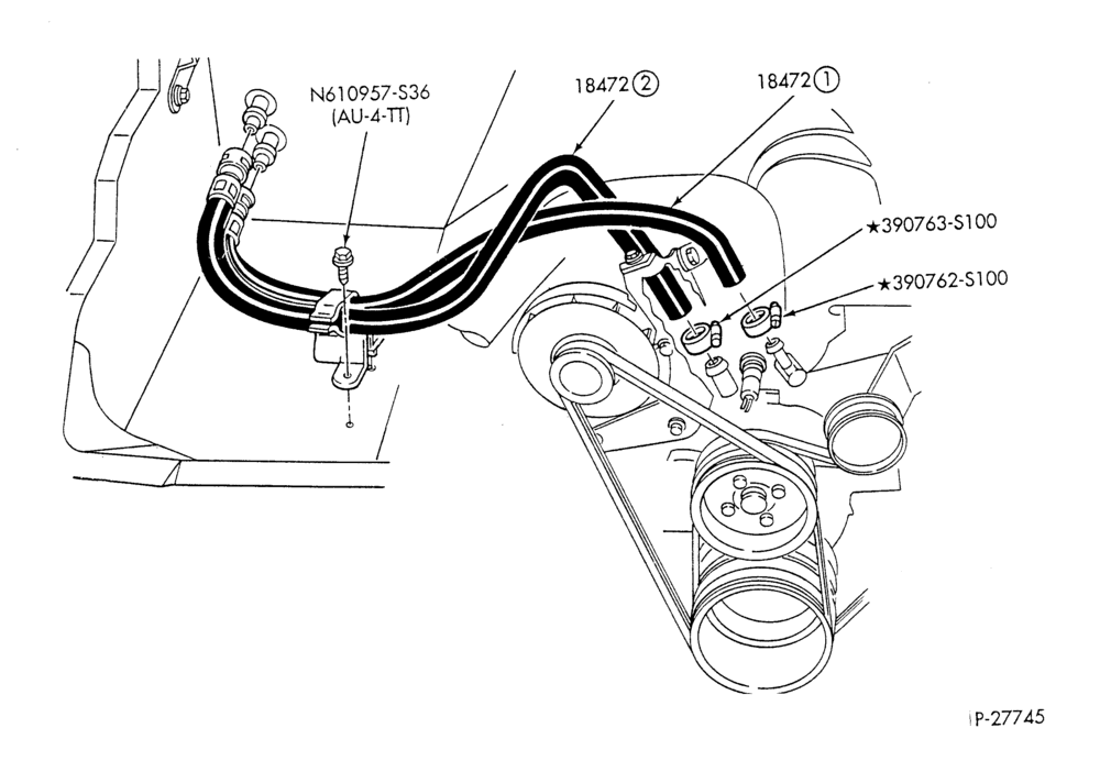 HEATER HOSES & TUBES-6 cyl. - 3.0L - w/ or w/o A/C - w/o aux. heat-A