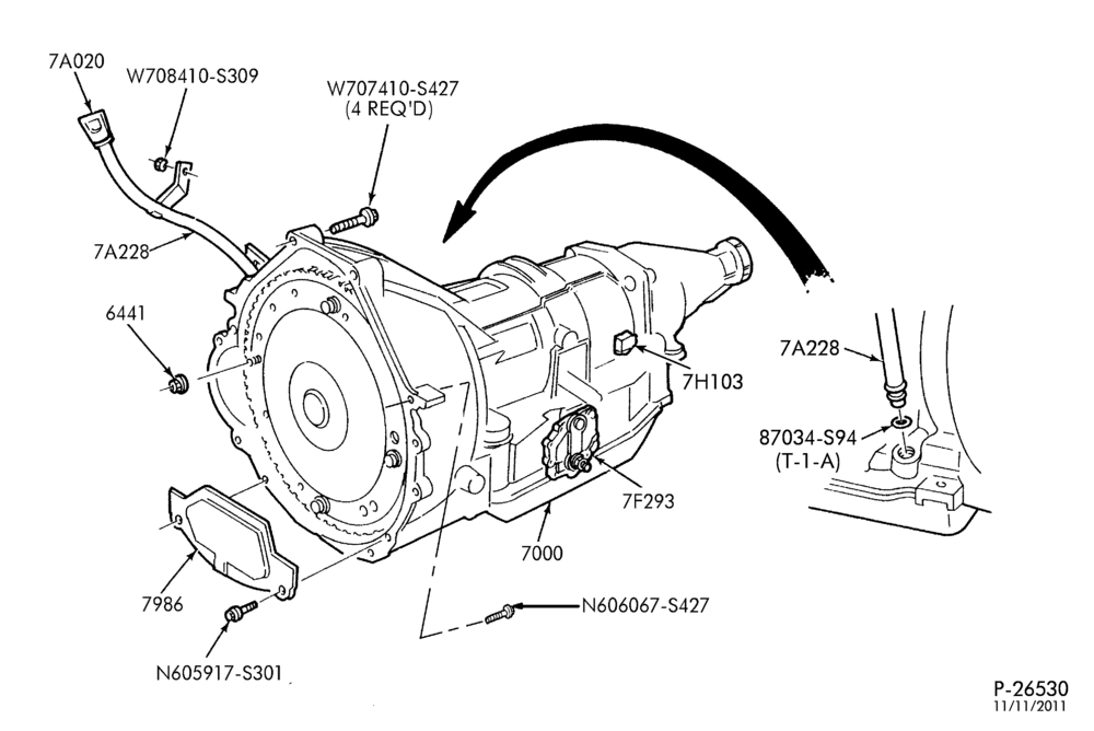 AUTOMATIC TRANSMISSION-EXTERNAL PARTS - Automatic transmission installation-F150 (7700)