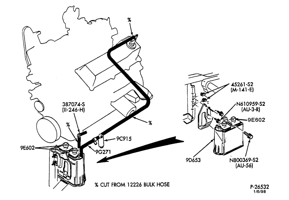 96.1 - 6 CYL. 3.0L-Fuel vapor canister & related parts