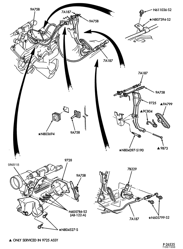 97 - 6 CYL. 3.0L-Accelerator & transmission linkage