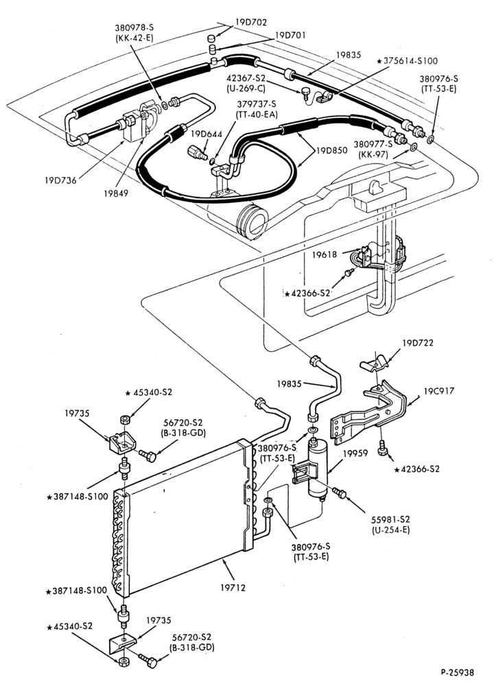 AC HOSES & TUBES-6 cyl. - 4.1L-G,MG