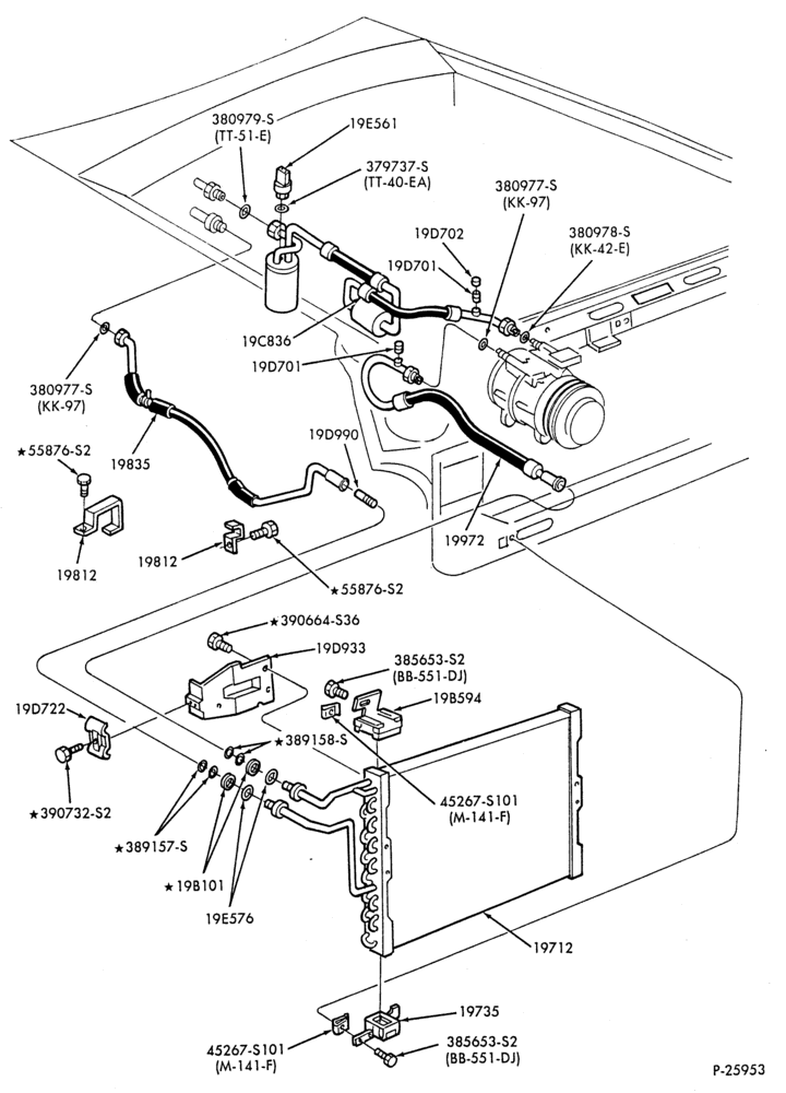 AC HOSES & TUBES-6 cyl. - 3.3L-G,MG