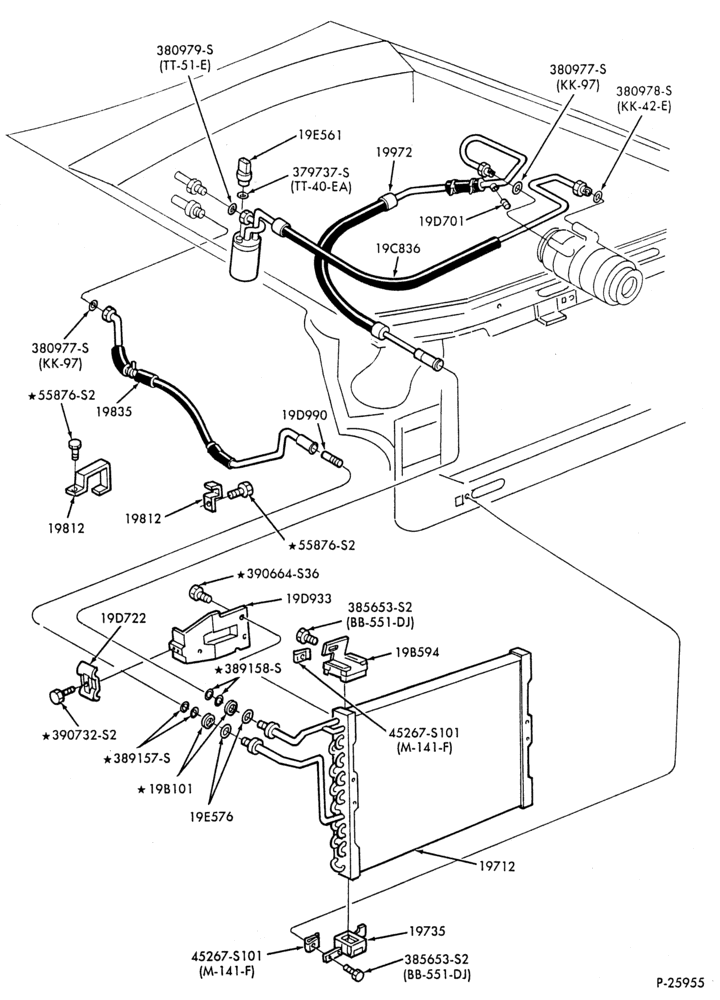 AC HOSES & TUBES-8 cyl. - 5.0L-G,MG