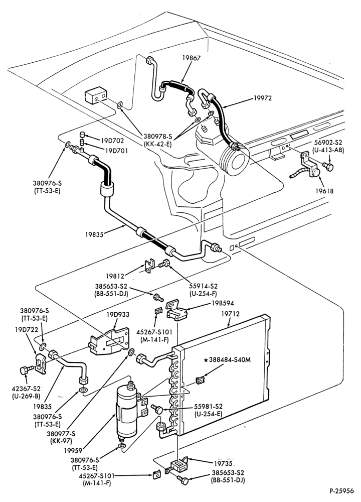AC HOSES & TUBES-4 cyl. - 2.3L-F,J