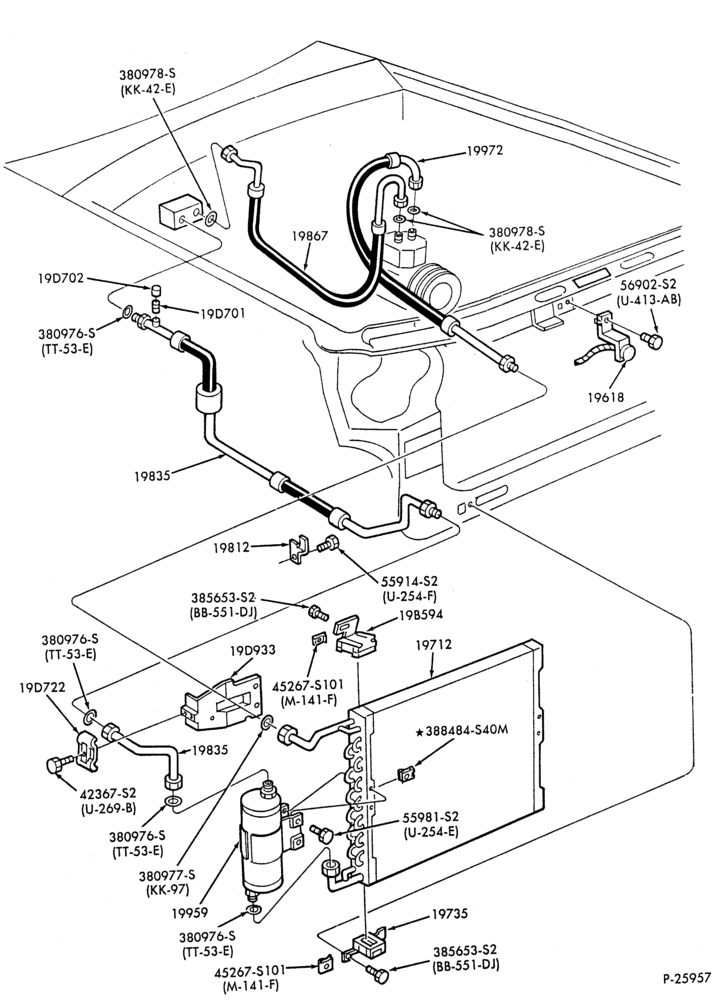 AC HOSES & TUBES-6 cyl. - 3.3L-F,J