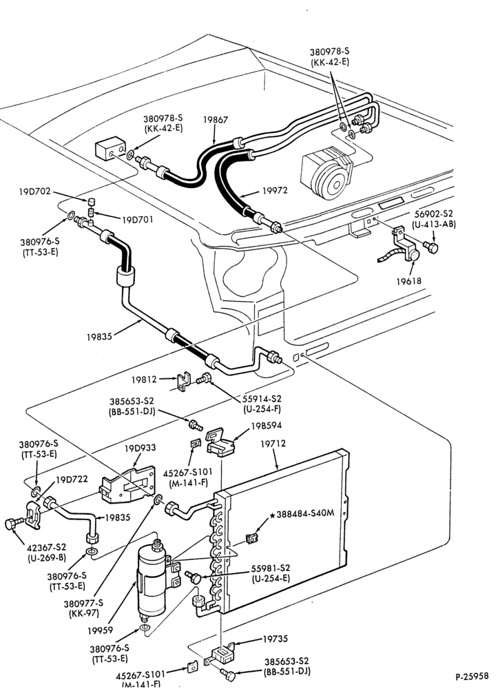 AC HOSES & TUBES-8 cyl. - 4.2L-F,J