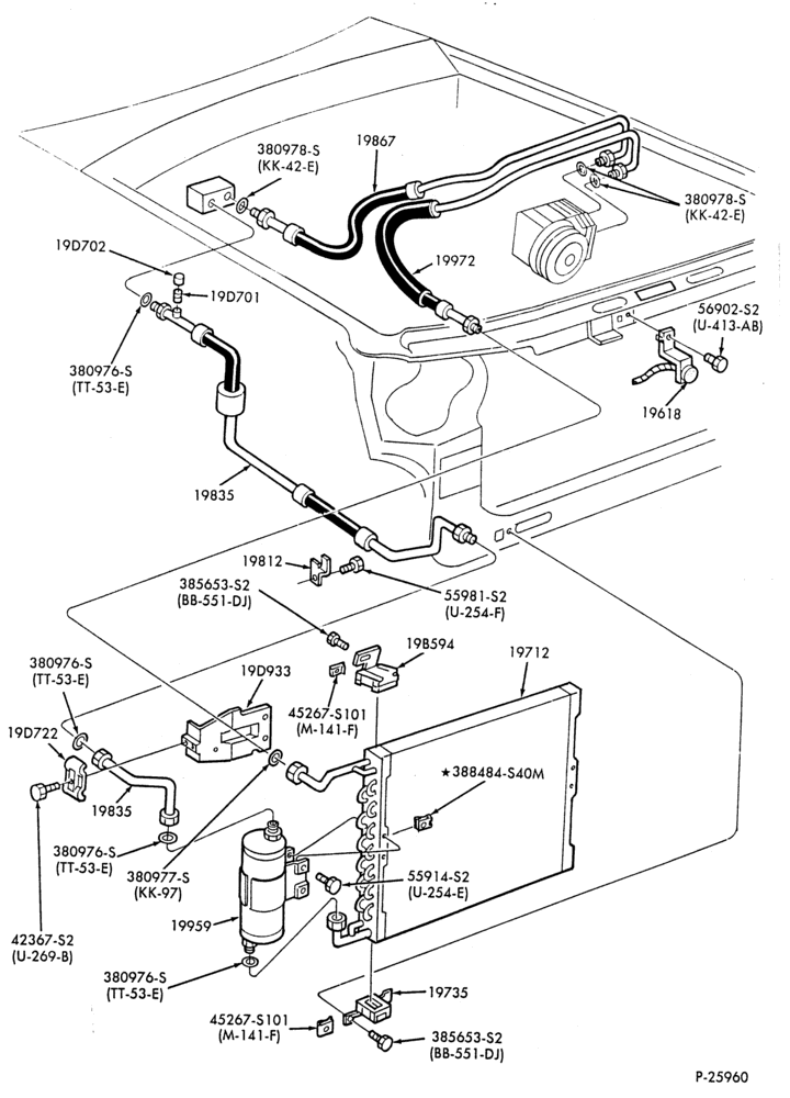 AC HOSES & TUBES-8 cyl. - 4.2L-F,J
