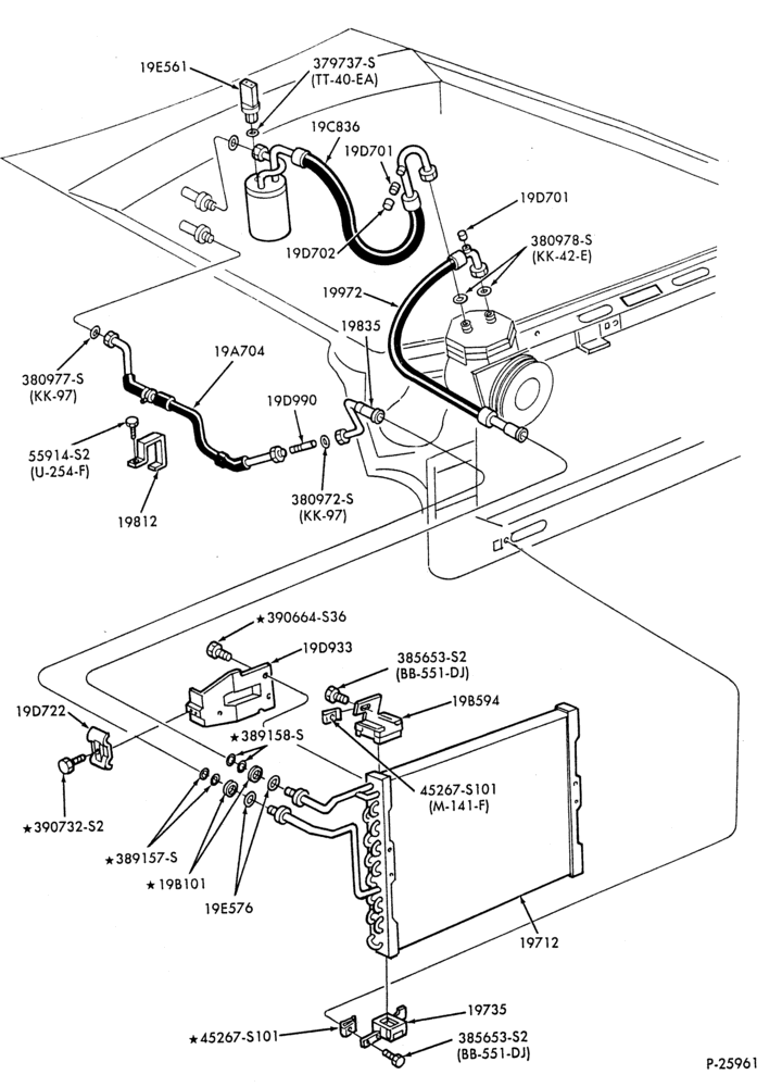AC HOSES & TUBES-6 cyl. - 3.3L-F,J