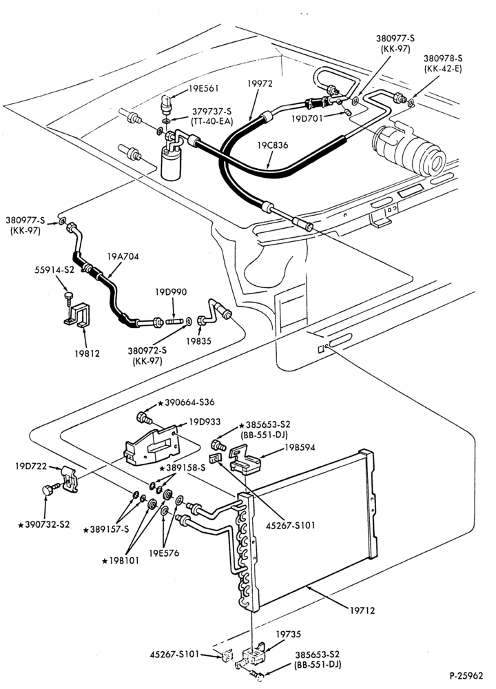 AC HOSES & TUBES-8 cyl. - 4.2L & 5.0L-F,J