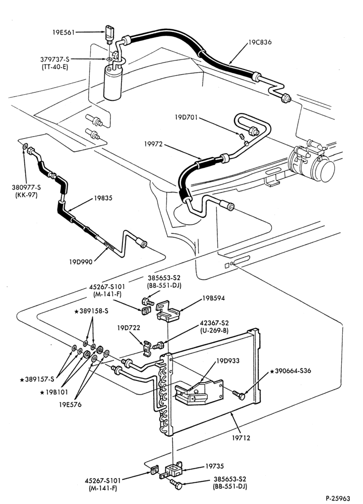 AC HOSES & TUBES-8 cyl. - 5.0L-F,J